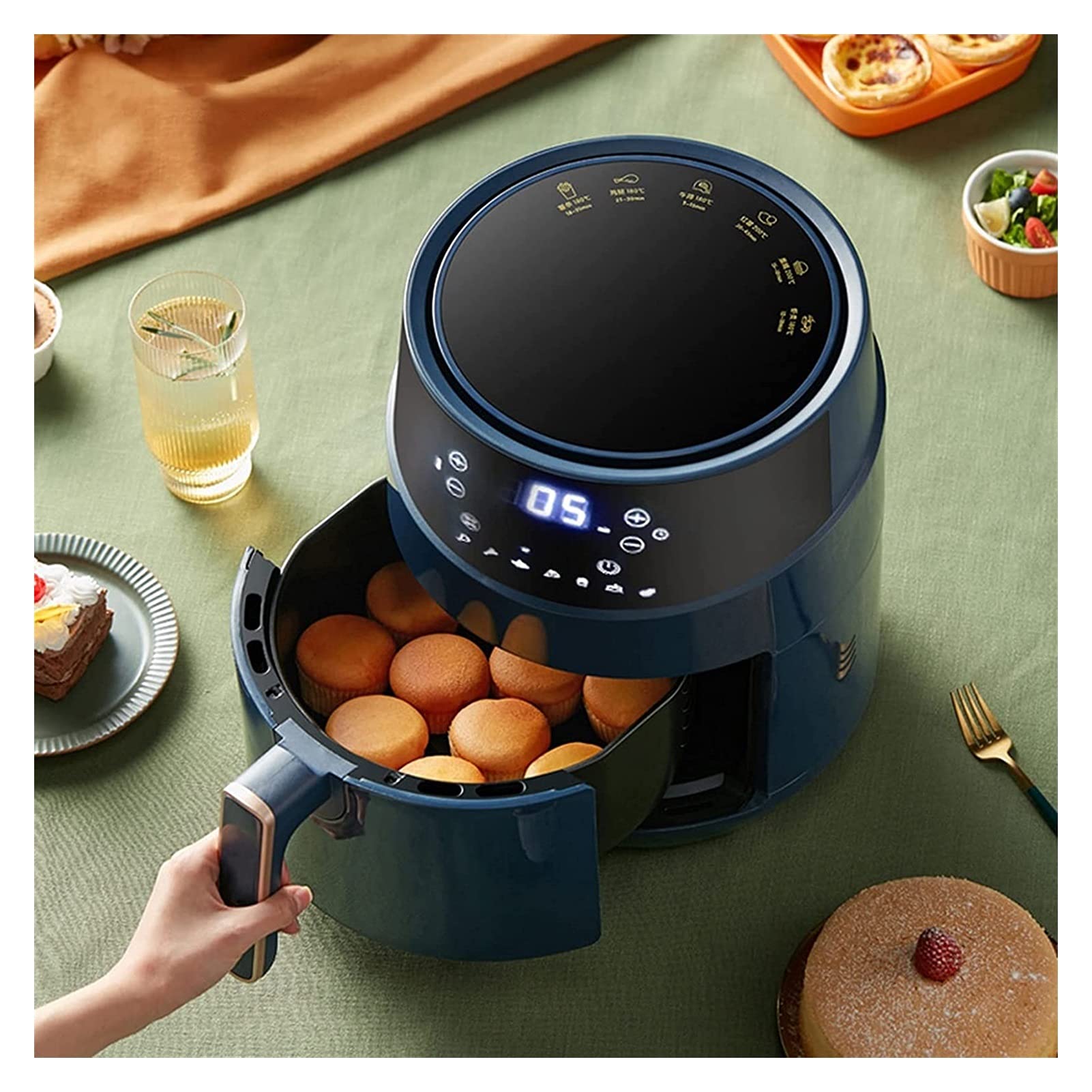 Amazon.co.jp: 4.6L Digital Electric Air Fryer with Accessories